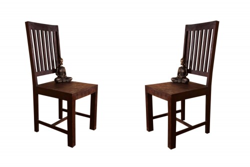 Pair of Zernal strip rustic chair