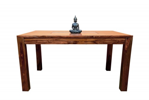Amusable recto carving teak finish dining table