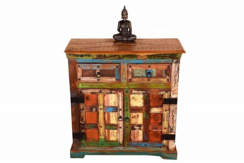 24 Carat Reclaimed two drawer one door Gold cabinet 