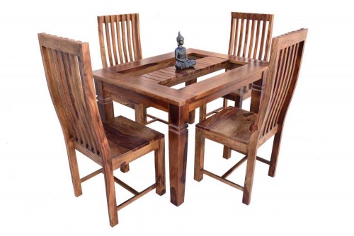 4-Seater swingo dining table with zernal wooden chair