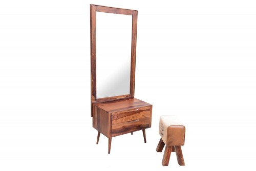 Salivro round leg dressing table with Godfredo stool 