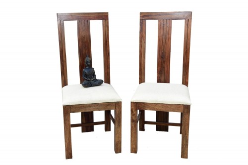  Set of Scripto long white upholstery chair