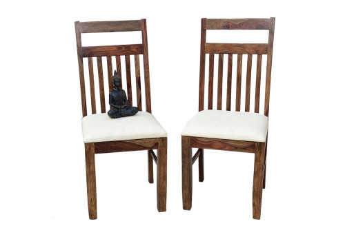 Set of jailro strip white upholstery chair