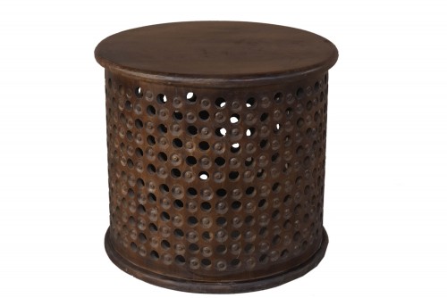 Abdero solid wood Carving Round coffee Table