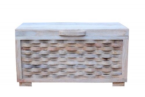 Spline solid wood natural finish Blanket box