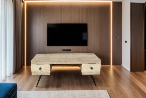Notrin Mango 2 drawer aara natural finish TV Unit