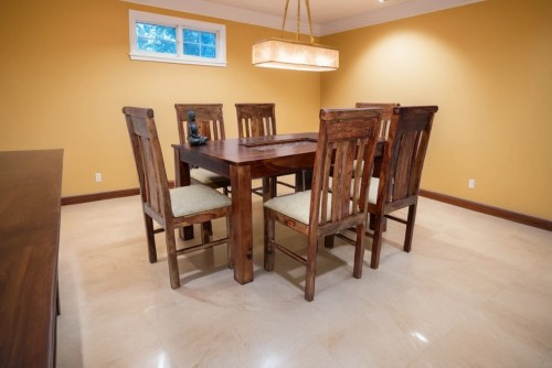 6 Seater Amusable recto carving dining table with elpho  brown upholstery chair