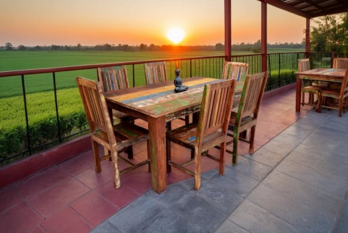 Nolan reclaimed 6 seater wooden dining table set
