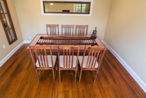 8 Seater swingo dining table with vernal uphlostery chair