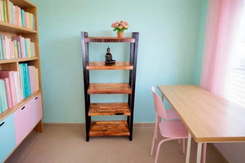Reclaimed industrial book shelf