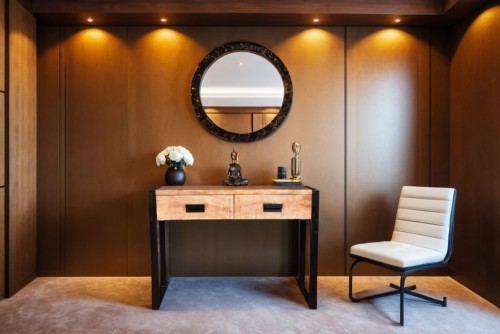 Queer two drawer iron leg console cum study table