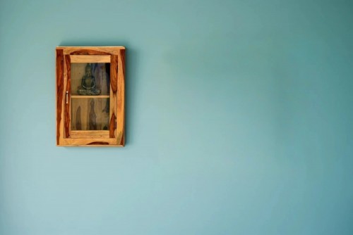 Firm door glass bath decor item