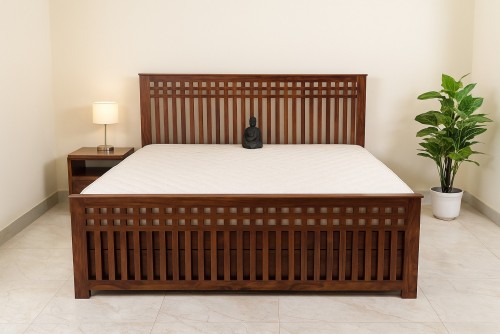 Jilora teak finish storage bed