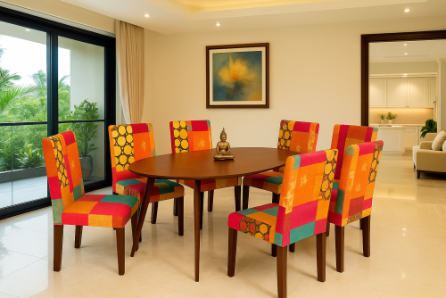 6 Seater Ovoidal Dining Table Set