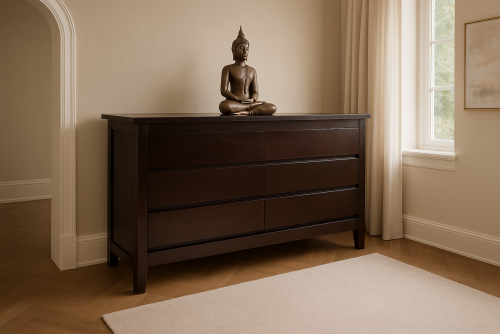 Alaca walnut finish chest of drawer