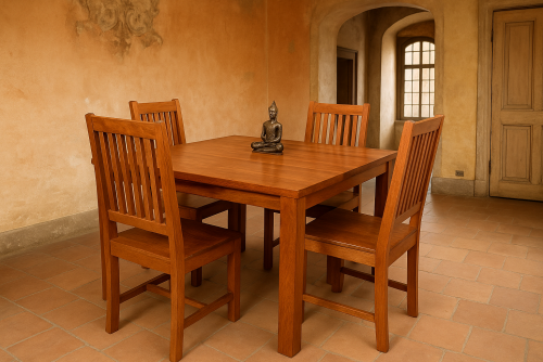  4 Seater Compact Square Dining Table Set