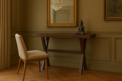 Creso teak finish console table