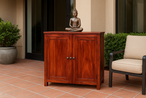 Hood raks teak finish shoe rack