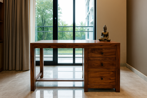 Pied three drawer study cum console table