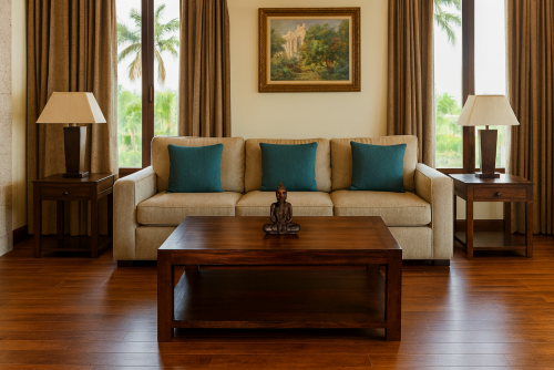 Victoria bottom shelf walnut finish coffee table