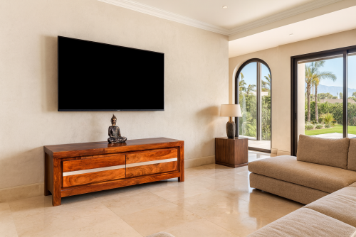 Oblate wide two drawer design tv unit