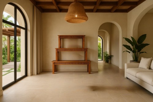 Mesh Teak finish Bench