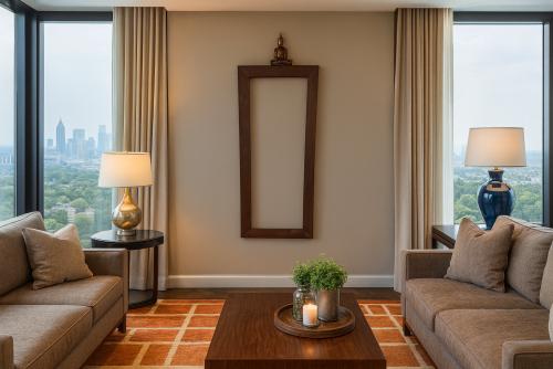 Wall  hanging long mirror frame 