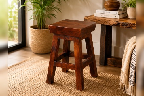 Harrington small solid wood stool