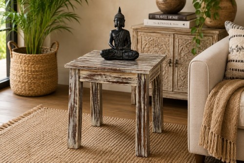 Orbis rustic wooden stool