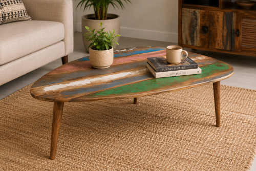 leaf biggi old finish coffee table