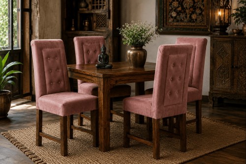 Novella Muslin fabric solid wood chair