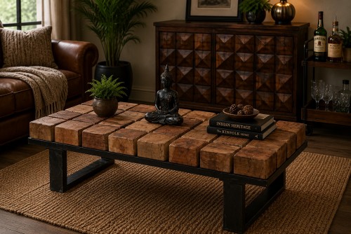 Lavender Wood Blocks coffee table