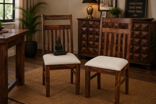Set of jailro strip white upholstery chair