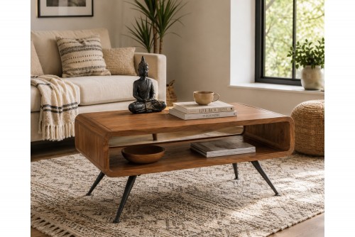 Petro teak finish coffee table