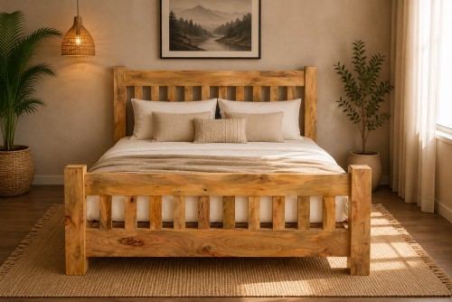 Streak natural finish low height bed