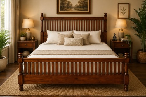 Vintage sheesham teak finish  bed