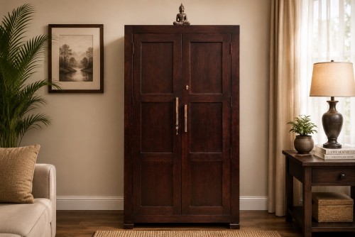 Bheem double door walnut finish almirah
