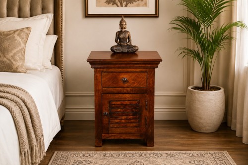 Spline one drawer one door bedside