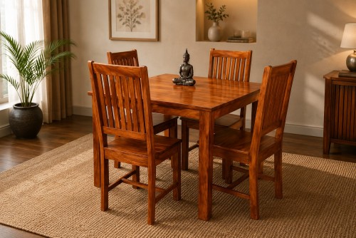  4 Seater Compact Square Dining Table Set