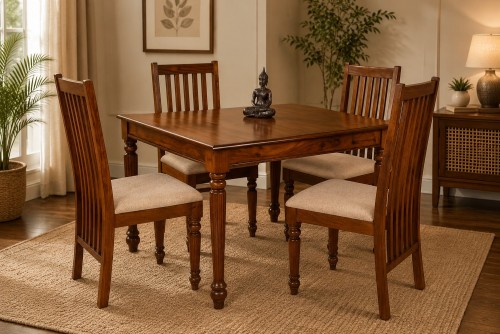  4 Seater Platinum Dining Table Set