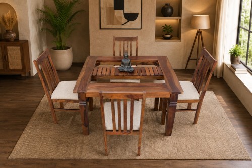 4-Seater swingo dining table with vernal upholstery chair