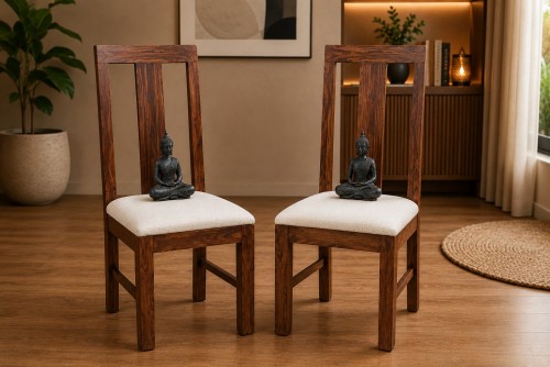  Set of Scripto long white upholstery chair