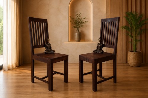 Pair of Zernal strip rustic chair