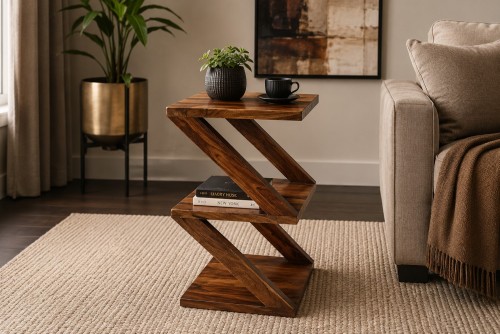 Dimora 3 shelf zigzag side table 