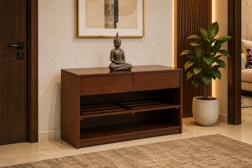 houary two drawer wide shoe rack