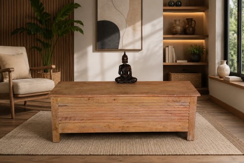 Shutter coffee table trunk box