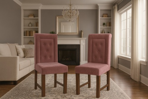 Novella Muslin fabric solid wood chair