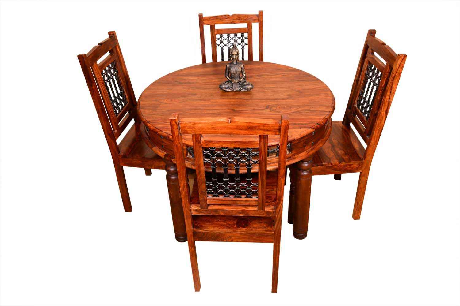 Buy 4 Seater Vintage Round Dining Table Set | Dining Room ...
