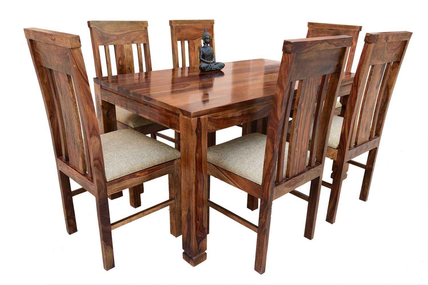 Buy 6 Seater classic bottom curved dining table with elpho brown