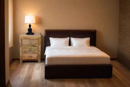 Oblong three drawer bedside